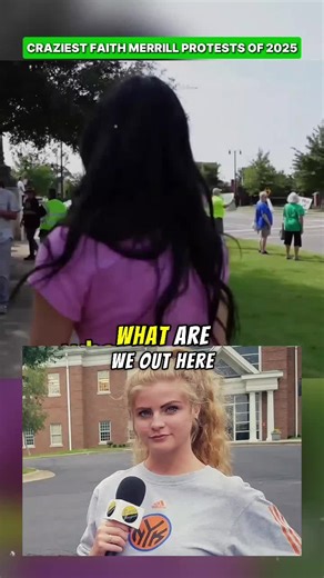 Faith Merrill Protests 2025: Sign Holder Confrontation