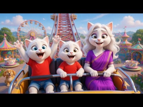 Leo aur Luna apni pyari Mama ke saath amusement park ghoomne aaye 🎡🎢