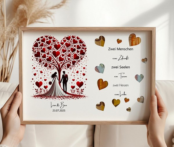 Hochzeitsgeschenk personalisiert Geldgeschenk Hochzeit Brautpaar Erinnerungsgeschenk mit Namen Bilderrahmen DIY Geschenkidee Hochzeit - Etsy.de