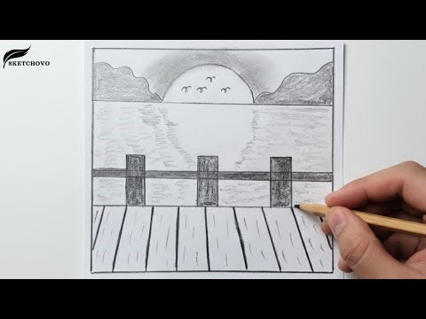 Easy Scenery Drawing Sketch for Beginners with Pencil | Step by Step Lesson