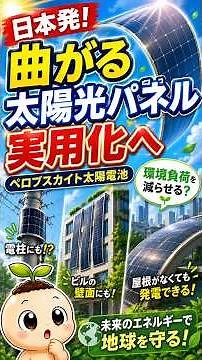 日本発！曲がる太陽光パネル実用化へペロブスカイト太陽電池とは？🌱