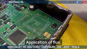 Repairing GM TCM Module 24257038 for Allison transmission. A common issue with these modules are heat related. When the module is cold, the transmission shifts properly, but as soon as it gets hot, it stops shifting and throws an error code. It is believed this is because of cracking solder balls on the BGA microcontroller. Currently, this module is och national backorder and this is due to a supplyer issue of core parts inside the unit. Desoldering the microcontroller from the pcb presents mult