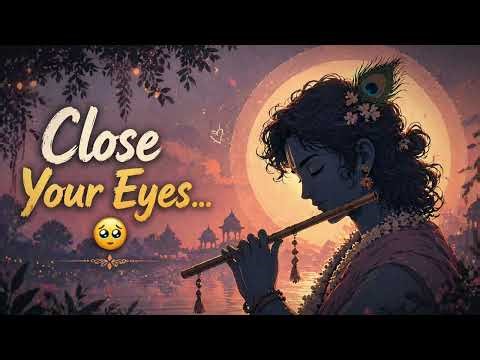 Close Your Eyes… Feel Krishna 💙 | Peaceful Flute Meditation Music for Deep Relaxation