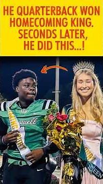 Football quarterback wins homecoming king, Seconds later, the stadium falls silent! #shorts