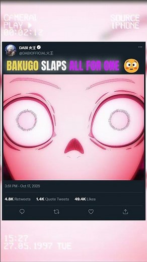 BAKUGO SLAPS ALL FOR ONE 😳 | #animeedit #myheroacademia