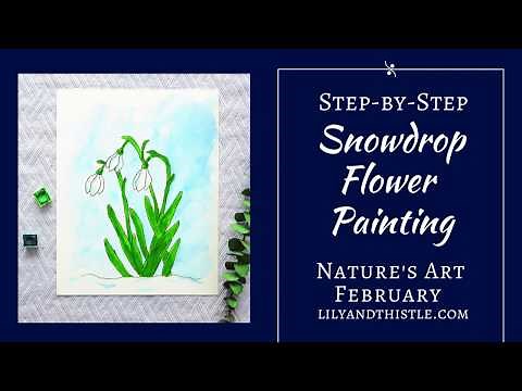 How to Watercolor Paint Snowdrops - Easy Tutorial for Beginners and Kids