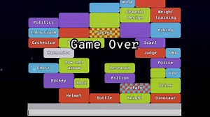 The game 'Semantris' reviewing Tetris like AI and erasing the block while playing words