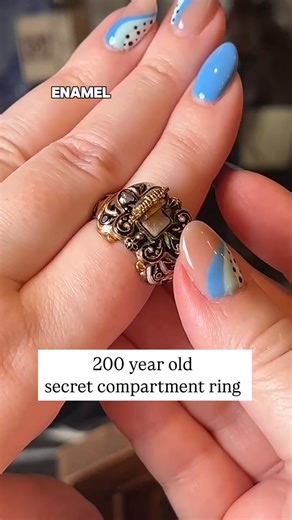 568K views · 19K reactions | This Georgian beauty contains not one, but two secret compartments stacked on top of each other!! The upper compartment holds sponge or fabric, suggesting it was used as a pomander, while the larger bottom compartment is a more of a standard locket compartment. Have you ever seen a double decker Georgian secret compartment ring before?? I haven’t. Thanks to Mara of The Antique Guild for letting me play with this treasure! | Diamonds in the Library | Facebook