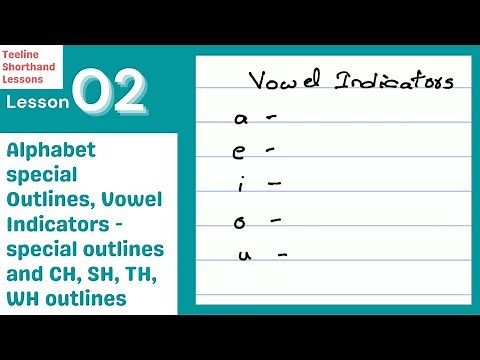 L2 - Teeline Alphabet, Vowel Indicators and CH, SH, TH and WH Special Outlines - Teeline Shorthand