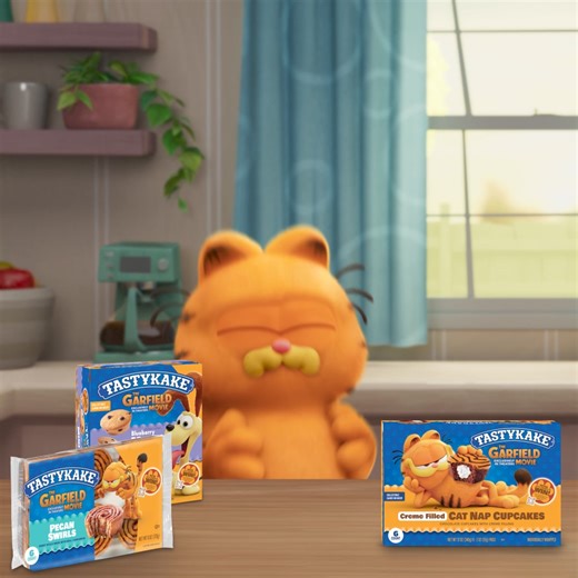 Hungry for a chance to win treats, movie tickets, & cash? 😻 Enter our #GarfieldMovie Sweepstakes! And try the all-new Garfield Tastykake snacks. T&C’s apply. | Tastykake