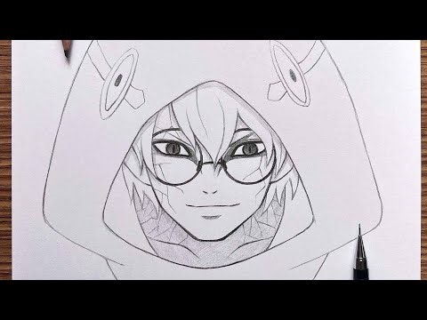 Easy anime drawing | how to draw Kabuto - [Naruto] step by step