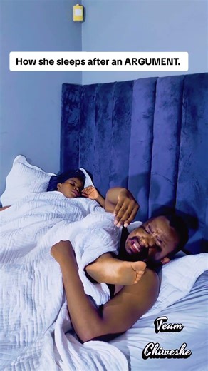 How she sleeps after an argument. #funny #couple #comedy #marriage #fypシ