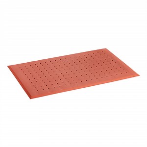 Lavex 3' x 5' Heavy-Duty Red Grease-Proof Anti-Fatigue Closed-Cell Nitrile Rubber Floor Mat with Drainage Holes - 3/4" Thick