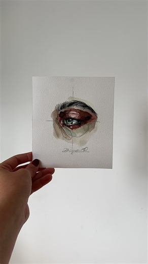 48K views · 17K reactions | Paint an eye with me  #watercolor #painting #watercolorpainting #art #aquarelle | Polina Bright | Facebook