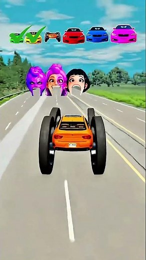 Schaffen es diese Autos durch den Riesen-Mund? 🚗😲 | BeamNG.drive Challenge. #gaming