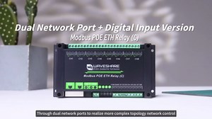 Waveshare 8-Ch Ethernet Relay Module, Modbus RTU/Modbus TCP Protocol, PoE Port Communication, with Various Isolation and Protection Circuits, Industrial Grade Rail-Mount Case
