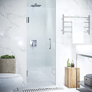 ANZZI 70" x 24" Frameless Shower Door in Polished Chrome,Water Repellent Glass Shower Door with Seal Strip Parts and Handle, 5/16 Glass Hinged Shower Door with Handle (SD-AZ09-01CH)