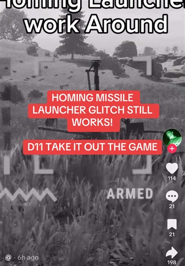 D11 Fix Needed: Homing Missile Launcher Glitch