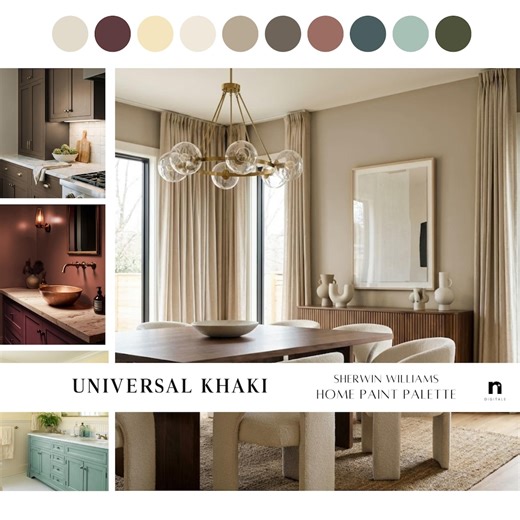 UNIVERSAL KHAKI Sherwin Williams Color Palette of the Year 2026, Modern Neutral Color Scheme Digital Whole House Interior Paint Palette - Etsy Canada