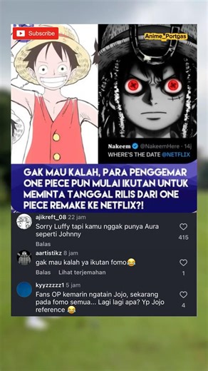 PARA FANS OP MEMINTA TANGGAL RILIS OP REMAKE⁉️ #anime #onepiece