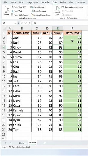 Cara Mengurutkan nilai Rata rata dari Terbesar ke Terkecil di Excel #belajarexcelgratis