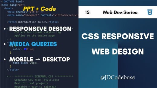 Responsive Web Design Tutorial: HTML CSS Media Queries | Jatin Dhamija posted on the topic | LinkedIn