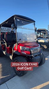 🔥 JUST IN — 2026 ICON EPIC FX40 🔥 Cruise in comfort and style with the 2026 ICON EPIC FX40 Golf Cart — built for fun, reliability, and everyday use whether you’re on the course, around the ranch, or in the neighborhood. Key Specs & Features: • 4-passenger forward-facing seating • Powerful AC electric motor • Long-range lithium battery • Premium lifted suspension • Aluminum wheels with all-terrain tires • LED headlights, taillights & turn signals • Digital display with speedometer • Premium sea