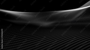 Abstract black satin blurred wave for elegant business corporate presentation overlay on black background. Modern motion Luxury particle light glitter smooth digital technology video.
