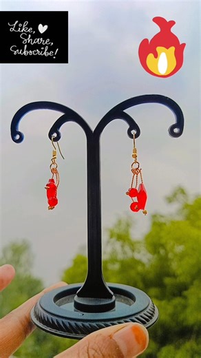 Easy DIY Wire Wrapped Drop Earrings | Handmade Red Crystal Jewelry Tutorial#viral #yt shorts #craft