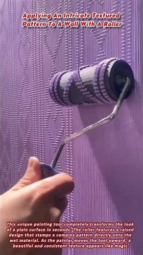 Applying An Intricate Textured Pattern To A Wall With A Roller