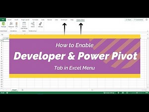 How to Enable Developer Tab in Excel Menu | Enable Power Pivot Tab in Excel Menu