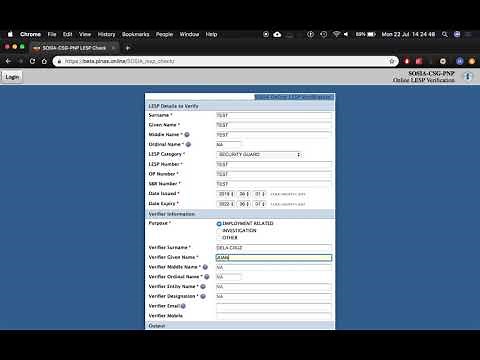SOSIA Online LESP Verification Tutorial