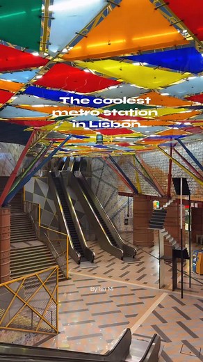 The coolest metro station in Lisbon 🚆✨ 📍 Metro Station Olaias, Lisboa Portugal #lisboa #portugal #map__europe #worldplaces #wonderful_places #beautifuldestinations #travelingthroughtheworld | Isa de Almeida