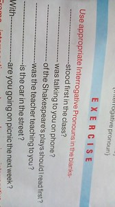 EXERCISEUse appropriate Interrogative Pronouns in the blanks- ... | Filo