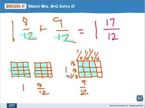 Adding Mixed Numbers with a Visual Model and Number line