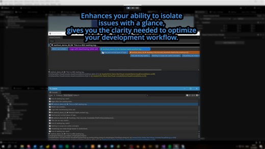 Unity插件 - 可视化控制台 Visual Console | Nestable horizontal debug logs