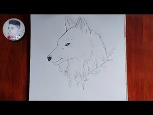 How to draw a Wolf with Leaves | Easy wolf sketch lesson (Step-by-step)