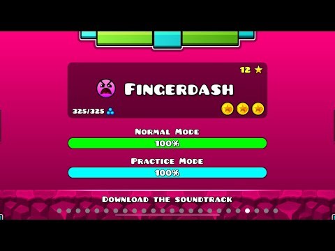Geometry Dash - Fingerdash - Complete 100% With All Coins In 1 Attempt