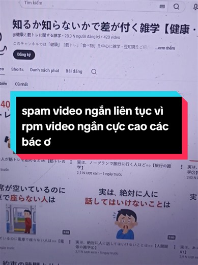 Spam video ngắn liên tục vì RPM video ngắn cực cao
