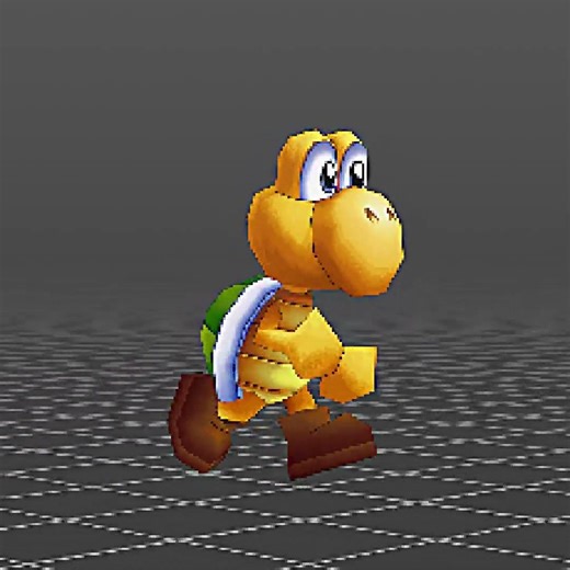 Super Smash Bros DS. Concept: Koopa Troopa's Walk Animation #nintendo #mario #turtle #gaming #3dart