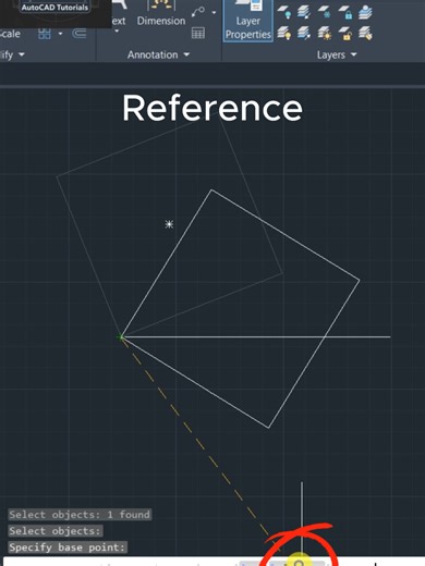 Rotate with Reference in AutoCAD: Align Any Line or Angle Easily 🔥 إزاي تستخدم Rotate Reference وتظبط الزاوية بالمللي؟ 💪 #autocad #autocad2d #autocaddrawing #cad #reels