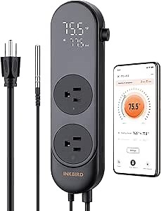 INKBIRD Bluetooth Digital Temperature Controller 1200W Heating Cooling 2-Stage Outlet Thermostat Controller Plug for Reptiles Aquarium Homebrew Breeding Fermenter