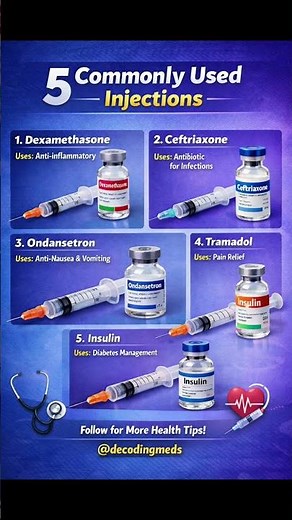 💉 5 Commonly Used Injections & Their Uses | Decoding Meds #medical #pharmacy #nursing