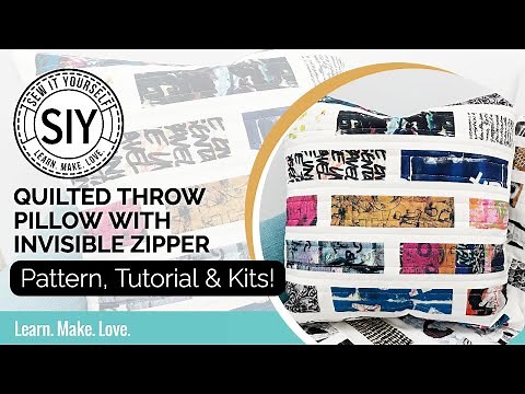 FREE PATTERN!!! Quilted Throw Pillow with Invisible Zipper