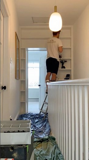 Bespoke Bookcase - Full Install - Fitted Around Doorway | Custom Joinery in Abingdon