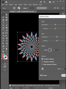 Vibrant Radial Pattern in Illustrator | Transform Effect Tutorial ✨