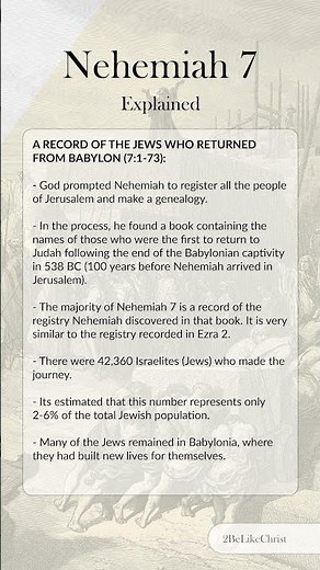 Nehemiah 7 Bible Study and Explanation