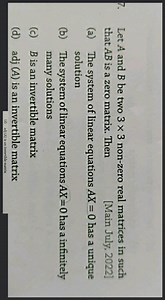 Let A and B be two 3 \times 3 non-zero real matrices in such th... | Filo