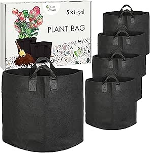 OwnGrown Plant Growing Bags : 5x8 Gallon Plant Grow Bags for Balcony or Garden Plants – Potato Grow Bags – Water-Permeable Garden Planters – Vegetable Planters for Outdoor Plants Outdoor Planter