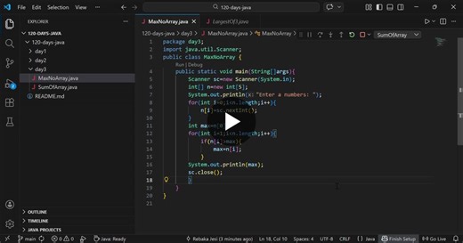 #java #javaprogramming #codingjourney #programming #developerjourney #codinglife #learninginpublic #techlearning #javadeveloper #codenewbie #softwaredevelopment #arrays #datastructures… | Rebaka Jesi